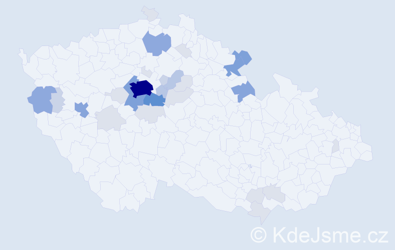 Příjmení: 'Hrábková', počet výskytů 102 v celé ČR