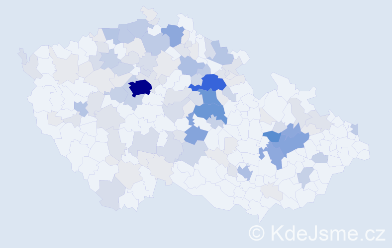 Příjmení: 'Klapka', počet výskytů 432 v celé ČR