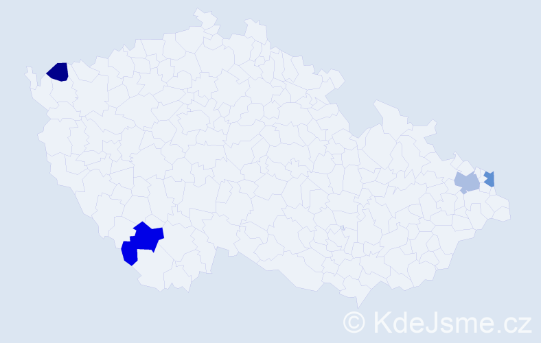 Příjmení: 'Krafčiková', počet výskytů 7 v celé ČR