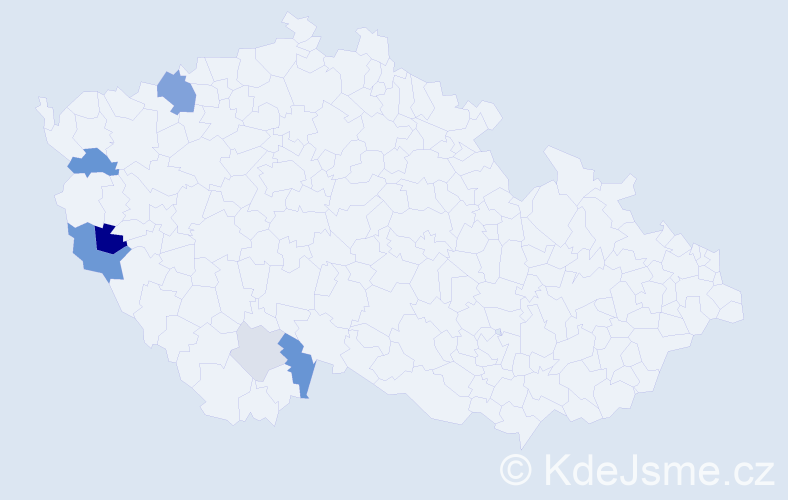 Příjmení: 'Küffner', počet výskytů 15 v celé ČR