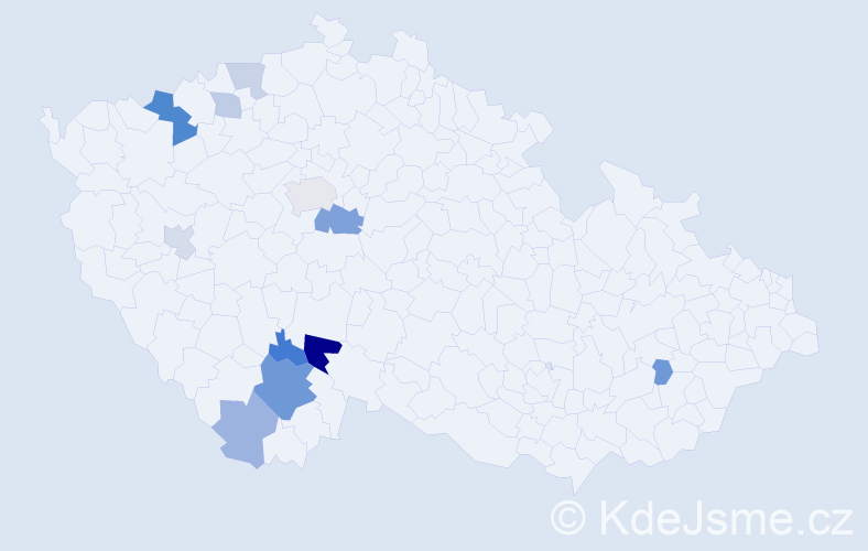 Příjmení: 'Kuráž', počet výskytů 21 v celé ČR