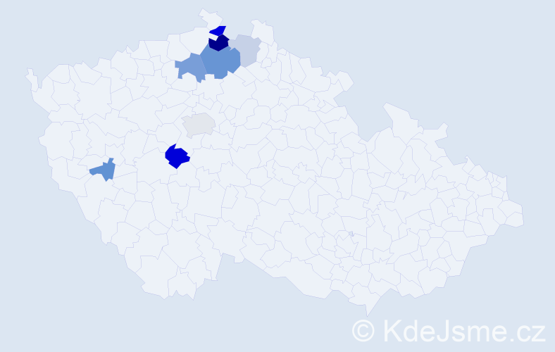 Příjmení: 'Haidl', počet výskytů 16 v celé ČR
