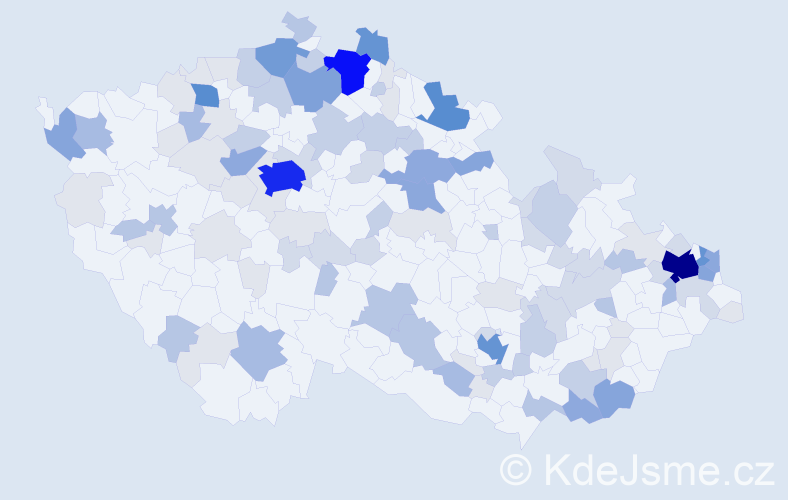 Příjmení: 'Macko', počet výskytů 404 v celé ČR