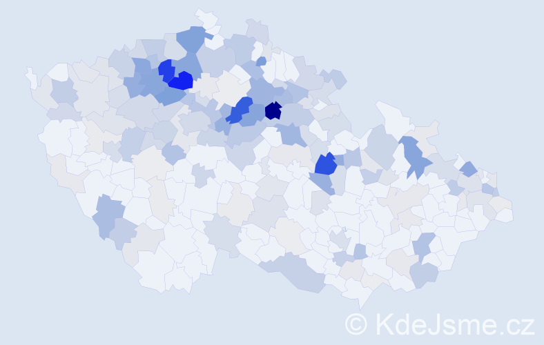 Příjmení: 'Drobný', počet výskytů 640 v celé ČR