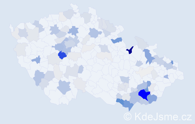 Příjmení: 'Snopek', počet výskytů 422 v celé ČR