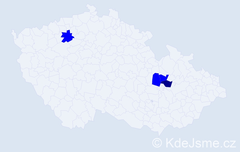 Příjmení: 'Lazaráková', počet výskytů 5 v celé ČR
