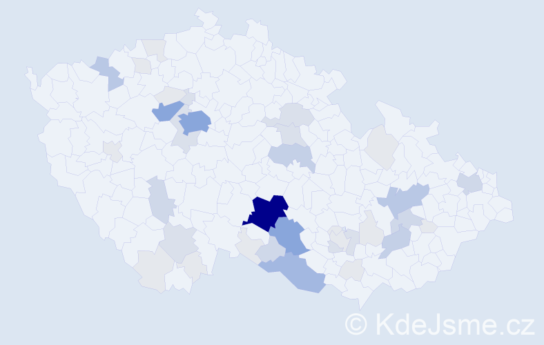 Příjmení: 'Varhaník', počet výskytů 137 v celé ČR