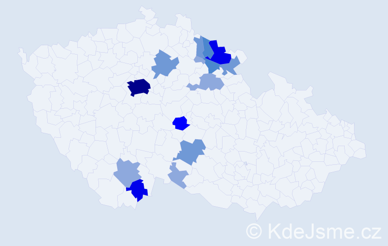 Příjmení: 'Kobos', počet výskytů 38 v celé ČR