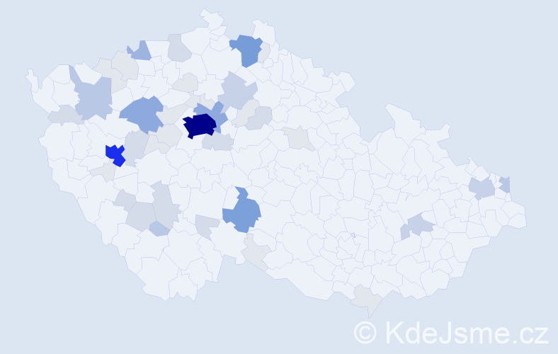 Příjmení: 'Borka', počet výskytů 155 v celé ČR