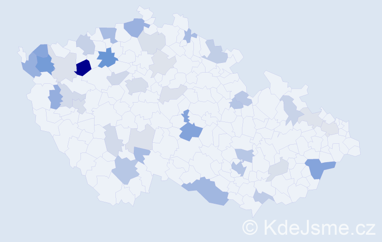 Příjmení: 'Gábriš', počet výskytů 95 v celé ČR