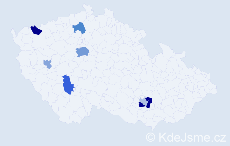 Příjmení: 'Myshanych', počet výskytů 14 v celé ČR