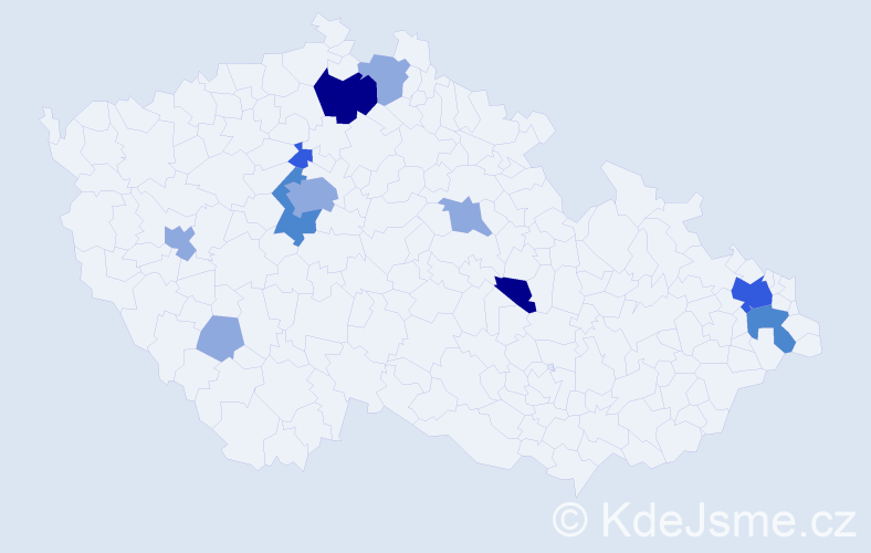 Příjmení: 'Kucko', počet výskytů 25 v celé ČR