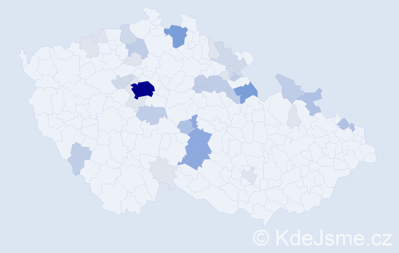Příjmení: 'Tomas', počet výskytů 118 v celé ČR