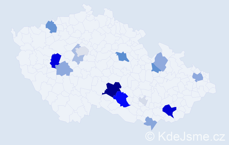 Příjmení: 'Grubl', počet výskytů 34 v celé ČR