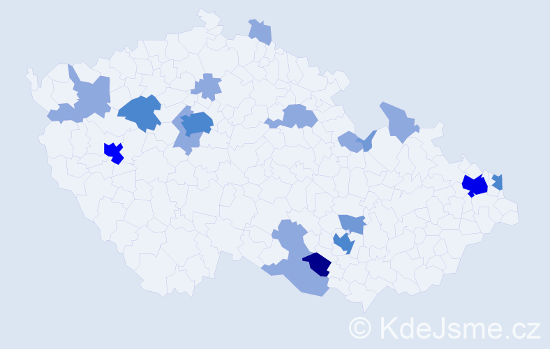 Příjmení: 'Kiselová', počet výskytů 41 v celé ČR