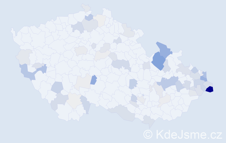 Příjmení: 'Kurek', počet výskytů 209 v celé ČR
