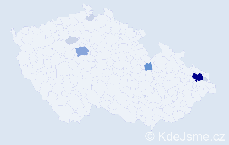 Příjmení: 'Klimošová', počet výskytů 24 v celé ČR