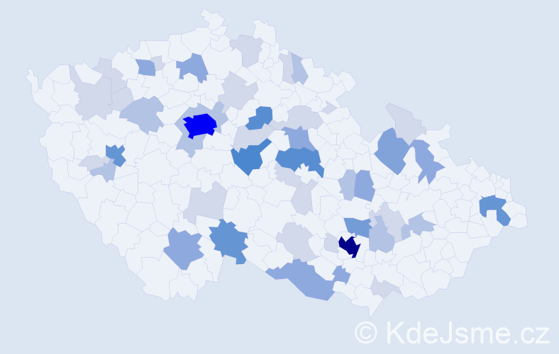 Příjmení: 'Fajmanová', počet výskytů 137 v celé ČR