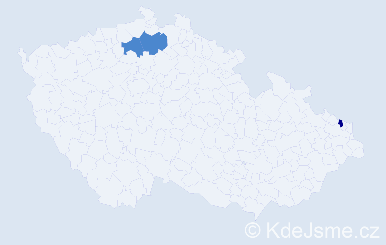Příjmení: 'Kit', počet výskytů 5 v celé ČR