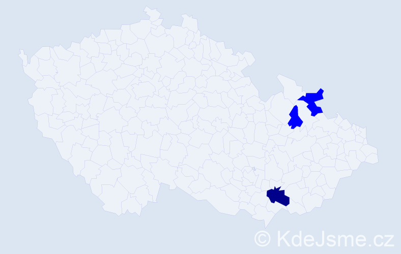 Příjmení: 'Apostol', počet výskytů 4 v celé ČR