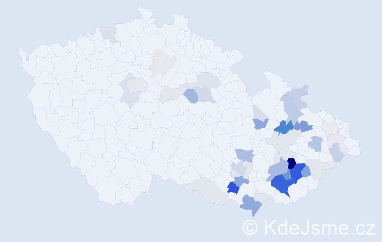 Příjmení: 'Dovrtěl', počet výskytů 146 v celé ČR