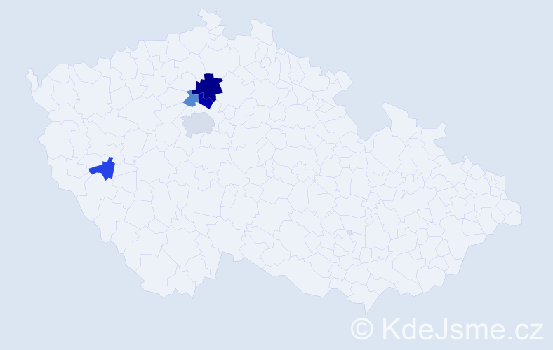 Příjmení: 'Kriml', počet výskytů 19 v celé ČR