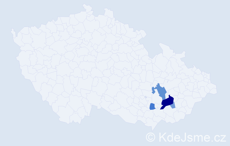 Příjmení: 'Kejnarová', počet výskytů 11 v celé ČR
