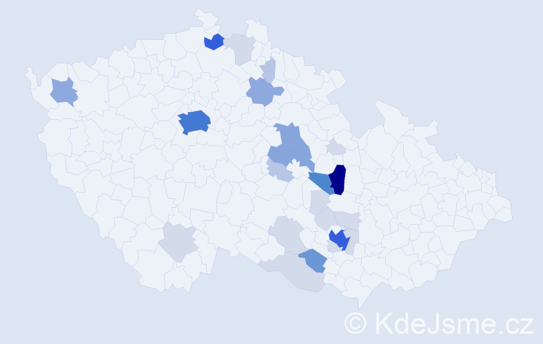 Příjmení: 'Klodnerová', počet výskytů 87 v celé ČR