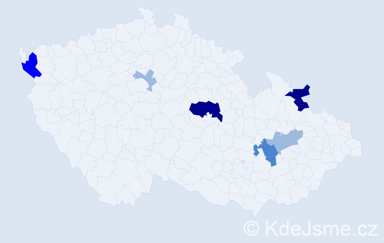 Příjmení: 'Rejkubová', počet výskytů 15 v celé ČR