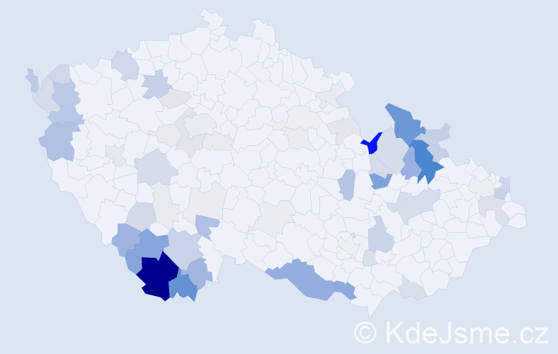 Příjmení: 'Kutláková', počet výskytů 255 v celé ČR