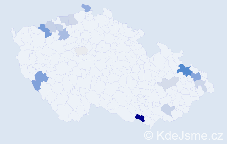 Příjmení: 'Mačuga', počet výskytů 31 v celé ČR