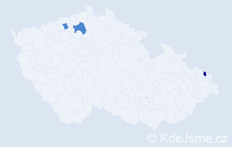 Příjmení: 'Kit', počet výskytů 5 v celé ČR