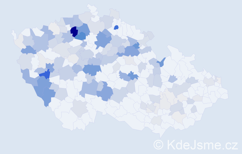 Příjmení: 'Voláková', počet výskytů 539 v celé ČR