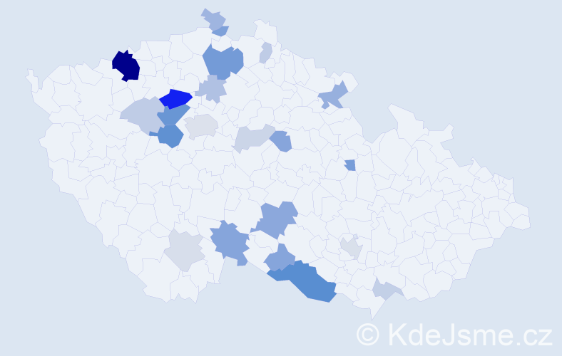 Příjmení: 'Krymová', počet výskytů 63 v celé ČR