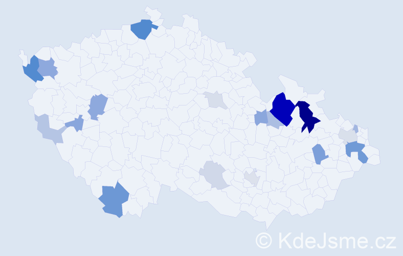 Příjmení: 'Košik', počet výskytů 60 v celé ČR