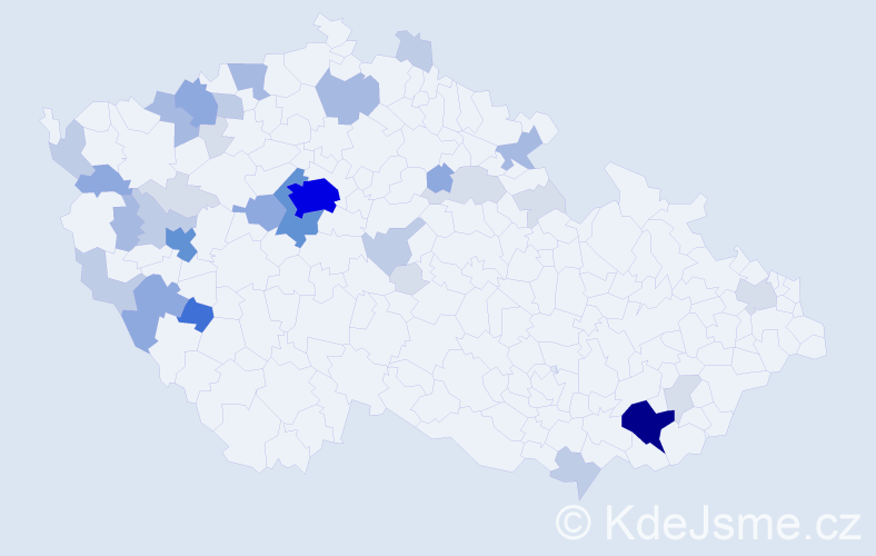 Příjmení: 'Balíček', počet výskytů 120 v celé ČR