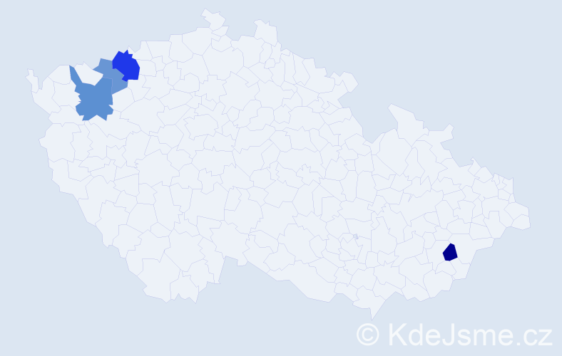 Příjmení: 'Lefík', počet výskytů 7 v celé ČR