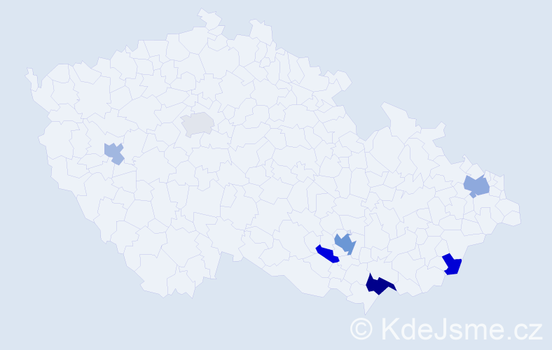Příjmení: 'Porubanová', počet výskytů 13 v celé ČR