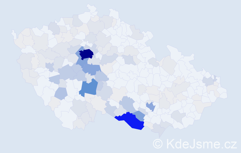 Příjmení: 'Balík', počet výskytů 617 v celé ČR