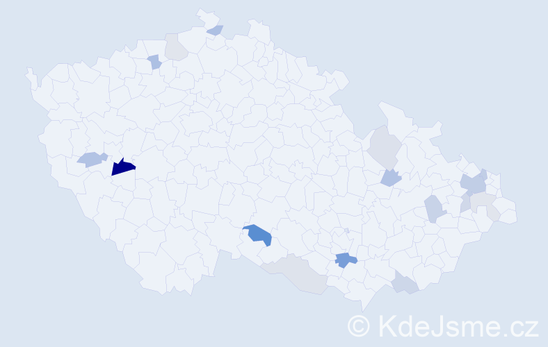 Příjmení: 'Majkutová', počet výskytů 28 v celé ČR