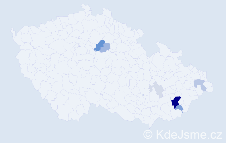 Příjmení: 'Končák', počet výskytů 25 v celé ČR