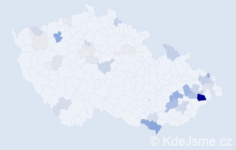 Příjmení: 'Smoček', počet výskytů 98 v celé ČR