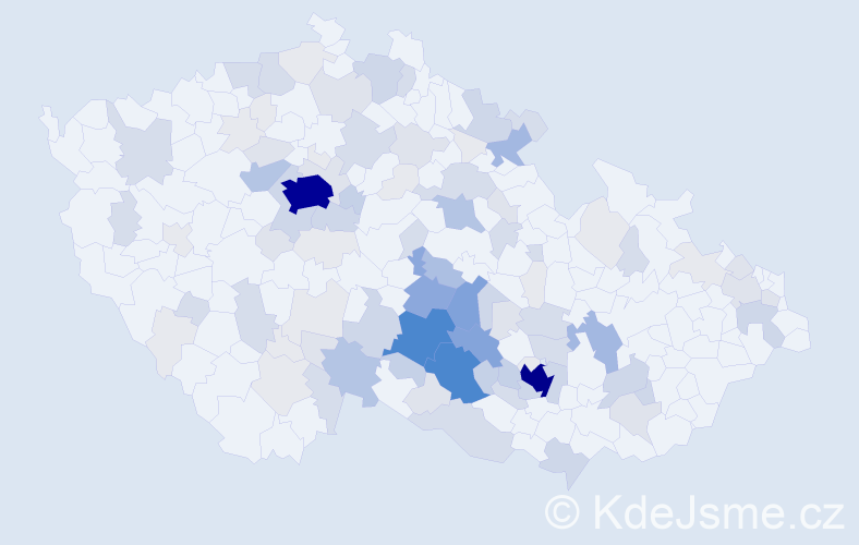 Příjmení: 'Klusáček', počet výskytů 424 v celé ČR