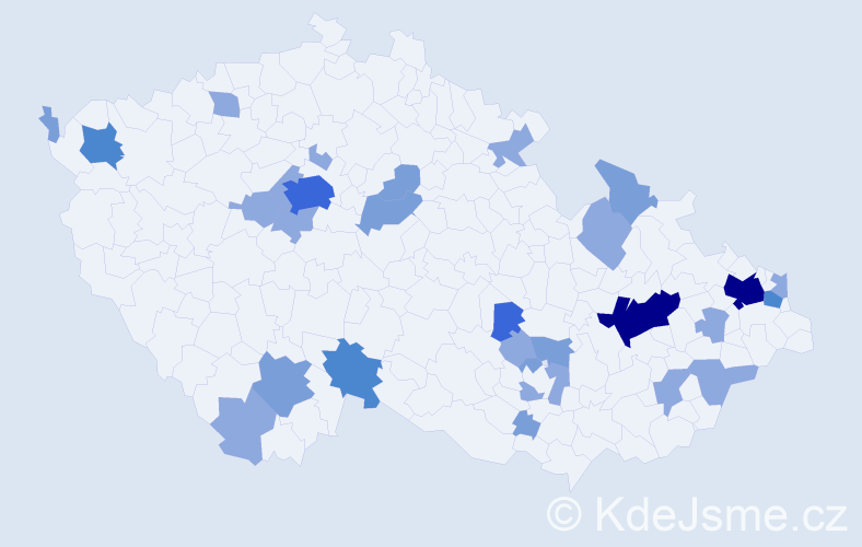 Příjmení: 'Vašová', počet výskytů 60 v celé ČR