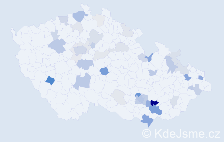 Příjmení: 'Radvan', počet výskytů 128 v celé ČR