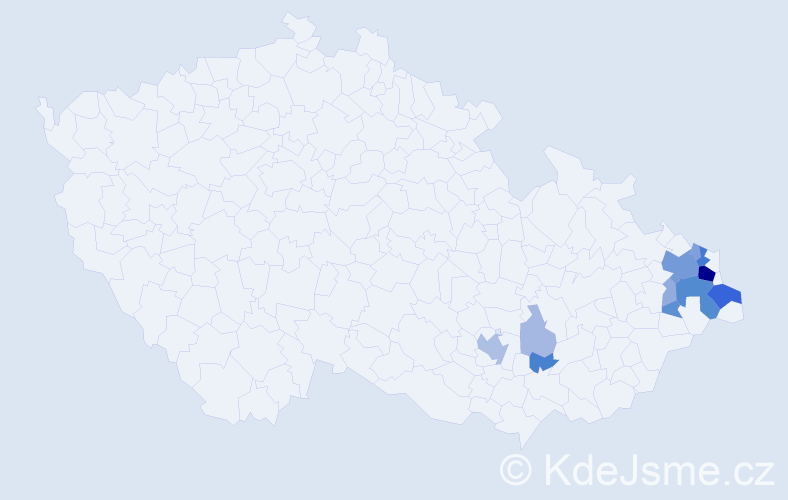 Příjmení: 'Kajfošová', počet výskytů 39 v celé ČR