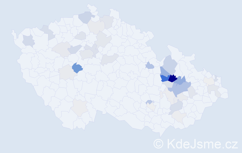 Příjmení: 'Wiedermannová', počet výskytů 130 v celé ČR