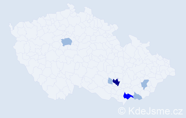 Příjmení: 'Cambal', počet výskytů 11 v celé ČR