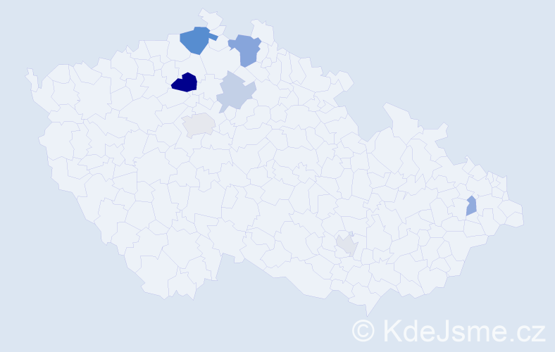 Příjmení: 'Laczová', počet výskytů 16 v celé ČR
