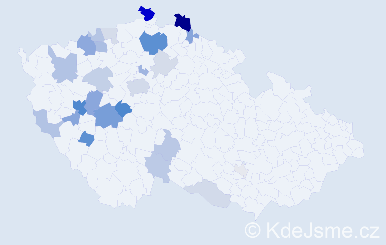 Příjmení: 'Luft', počet výskytů 65 v celé ČR